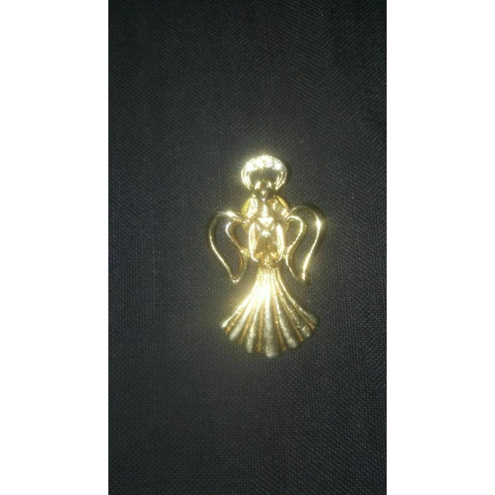 Gold Tone Guardian Angel Pin Praying Heavenly Christian